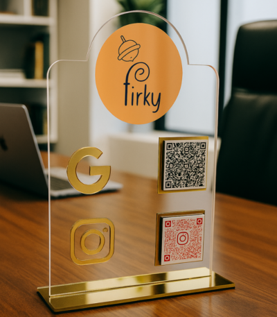 Transparent Embossed Acrylic Barcode Scanner Plaque
